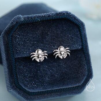 Sterling Silver Super Cute Jumping Spider Stud Earrings, 2 of 12