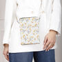 Skeletal Leaves Silk Zipped Crossbody Bag, thumbnail 4 of 9