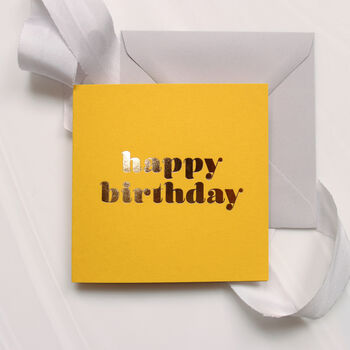 Retro Gold Foil Happy Birthday Card, 6 of 6