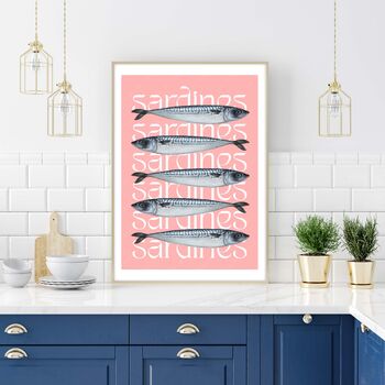 Sardines Print On Typography Background, 4 of 4