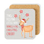 Cute Festive Deer Christmas Gift Coaster Bar Present, thumbnail 1 of 5