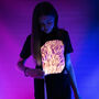 Childrens Interactive Glow T Shirt In Black / Pink Glow, thumbnail 3 of 7