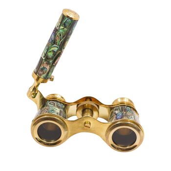 Mother Of Pearl Abalone Opera Glasses With Wooden Box, 4 of 8