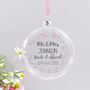 Personalised 'Wedding' Patterned Flat Glass Bauble, thumbnail 1 of 7