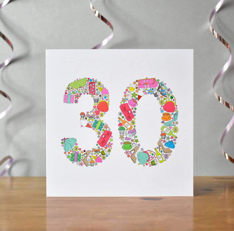 Girlie Things 30th Birthday Card By mrs L cards | notonthehighstreet.com