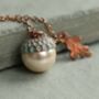 Verdigris Pearl Acorn Necklace, thumbnail 5 of 11