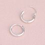 Simple Sterling Silver Sleeper Huggie Hoop Earrings, thumbnail 3 of 6