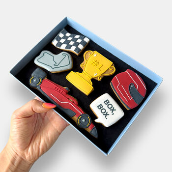 Personalised Racer Father's Day Letterbox Iced Cookies, 3 of 10