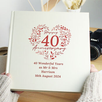 Personalised 40th Ruby Wedding Anniversary Photo Album, 4 of 6