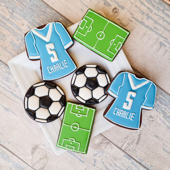 Football Biscuits Gift Box, Personalised Birthday Gift, 10 of 12