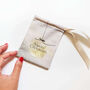 'Merry Christmas' Reusable Handmade Beige / Gold Pouch, thumbnail 4 of 8