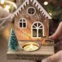 Personalised Wooden House Shaped Tealight Holder, thumbnail 4 of 4