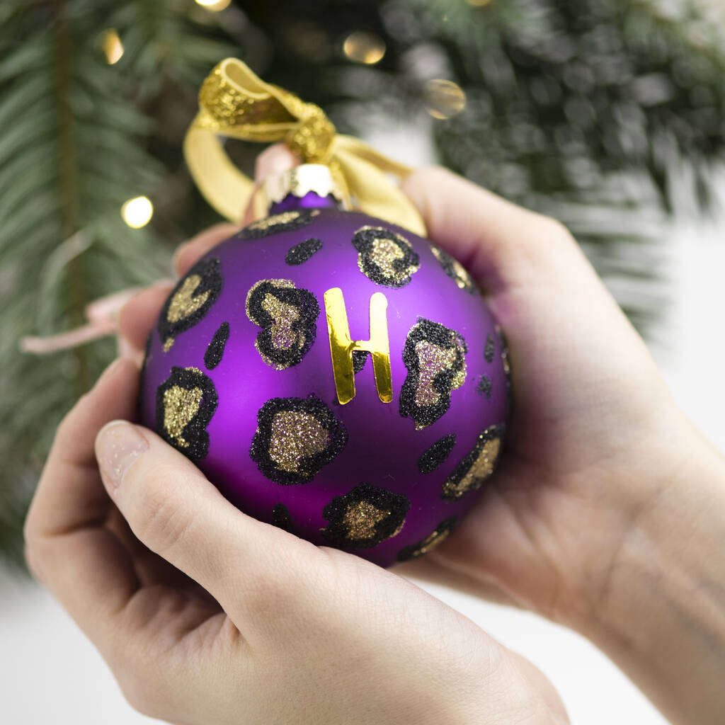 Personalised Animal Print Christmas Bauble By Bells And Whistles Make Notonthehighstreet Com