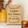 Oak Veneer Leave Your Wishes Standing Wedding Sign, thumbnail 1 of 2