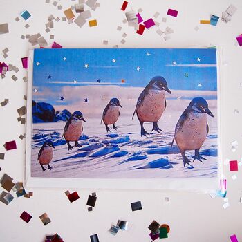 Penguin Family Christmas Greetings Card, 3 of 7