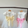 Cap Sleeve Flower Girl Tutu Dress With Heart Back And Large Satin Bow – Wedding And Special Occasion Dress For Girls, thumbnail 8 of 10