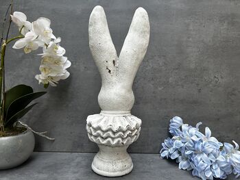 37cm Off White Stone Effect Rabbit Bust Statue Ornament, 6 of 12