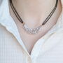 Floral Zircon Mangalsutra Black Beads Earring And Necklace, thumbnail 1 of 7