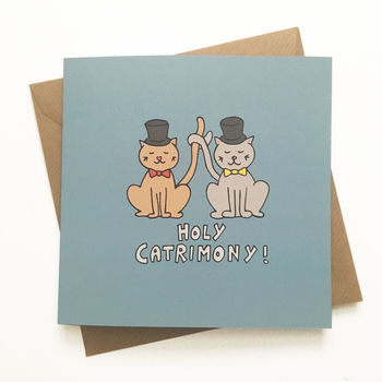 Cat Groom And Groom Wedding Card, 4 of 5