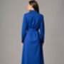 Melbourne Royal Blue Punta Di Milano Knit Shirt Dress, thumbnail 2 of 4