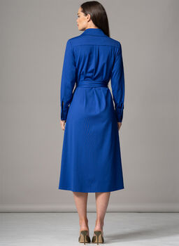 Melbourne Royal Blue Punta Di Milano Knit Shirt Dress, 2 of 4