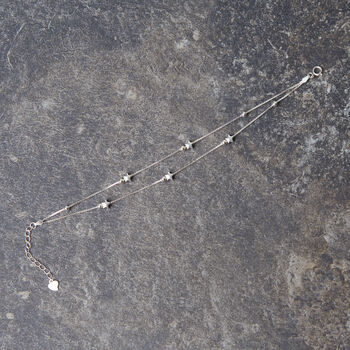 50th Birthday Solid Sterling Silver Five Star Bracelet, 4 of 5