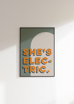 She's Electric Bold Colour Typography Print, 5 of 8