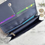 Women's Large Navy Leather Purse Rfid Secure, thumbnail 2 of 3