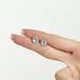 Sterling Silver Sunflower Moonstone Stud Earrings, thumbnail 9 of 11