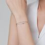 Sterling Silver Starburst Two Layer Bracelet With Star Motif, thumbnail 4 of 12