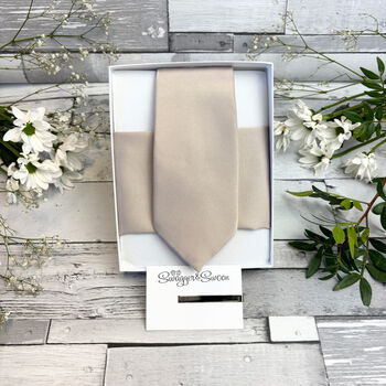Champagne Wedding Tie Set, 6 of 10