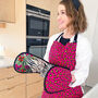 Double Oven Gloves Hot Pink Leopard Print Tiger Stripe, thumbnail 2 of 7