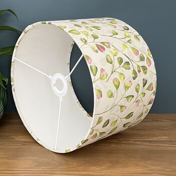 Lime Green And Pink Floral Buds Lampshades, 7 of 8