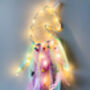 Pastel Unicorn Head LED Light Dream Catcher For Kids, thumbnail 2 of 6