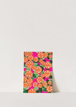 Neon Orange Flowers Art Print, 4 of 4