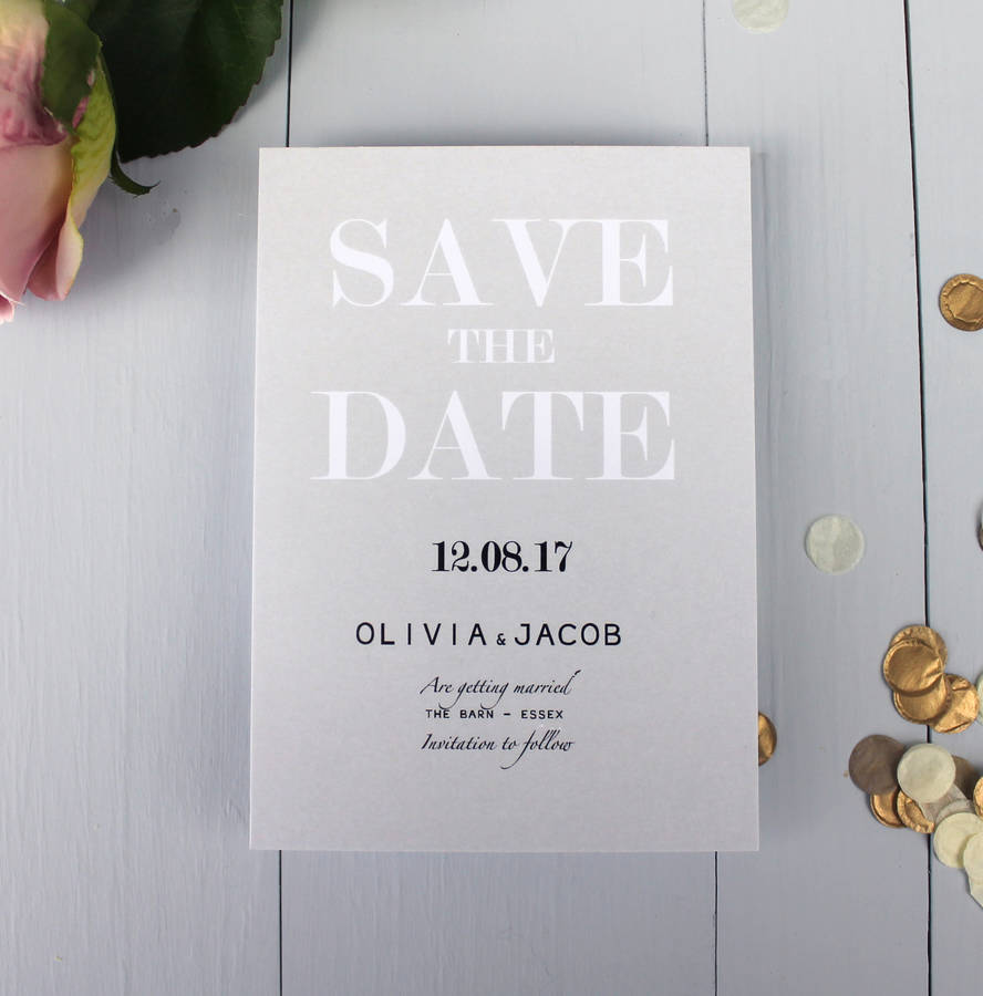 Modern Traditional Save The Date Card