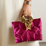 Small Italian Fuchsia Tote Handbag Womens Gift, thumbnail 1 of 4