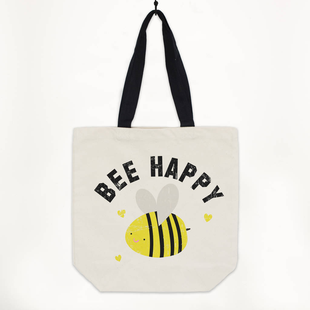 Bee Happy Premium Canvas Tote Bag By Batch1 | notonthehighstreet.com