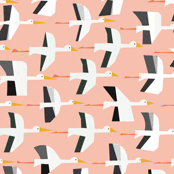 Pink Stork Wrapping Paper Two Sheets, 4 of 7