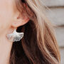 'Gossamer Ginkgo' Ethical Hand Beaten Steel Earrings, thumbnail 1 of 7