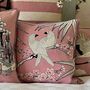Bamboo Birds Embroidered Chinoiserie Cushion, thumbnail 1 of 3
