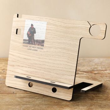 Personalised Wooden Accessory Stand With Photo, 3 of 7