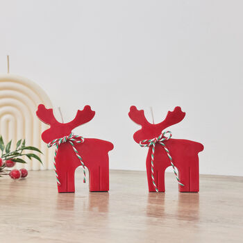 Rudolph Red Reindeer Candle Christmas Decoration, 6 of 10