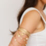 Bohemian Gold Plated Layered Coin Upper Arm Cuff, thumbnail 2 of 7
