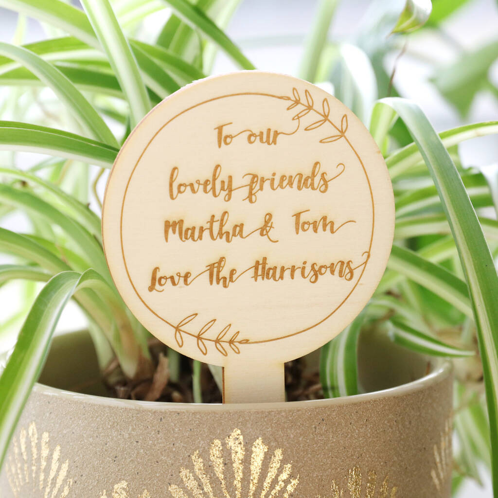 Personalised Engraved Wooden Plant Sign, 1 of 4