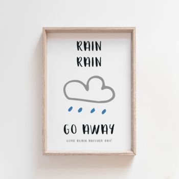 'Rain Rain Go Away' Nursery Rhyme Print, 2 of 4