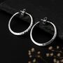 Large Sterling Silver Hammered Hoop Earrings, thumbnail 4 of 10