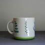 Ceramic Mug Light Green Leaf Design, thumbnail 3 of 4