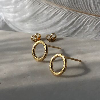 Textured Circle Stud Earrings, 10 of 12