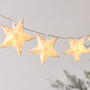 Christmas White Paper Star Garland Warm White LED Battery Operated String Fairy Lights With Timer 180cm, thumbnail 1 of 4